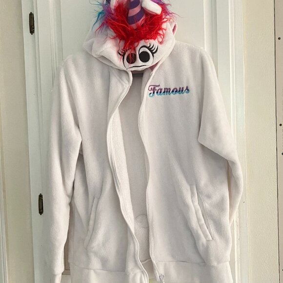 Disney Rainbow Unicorn FAMOUS Hoody Girls Size XXL Like NEW - Picture 1 of 9